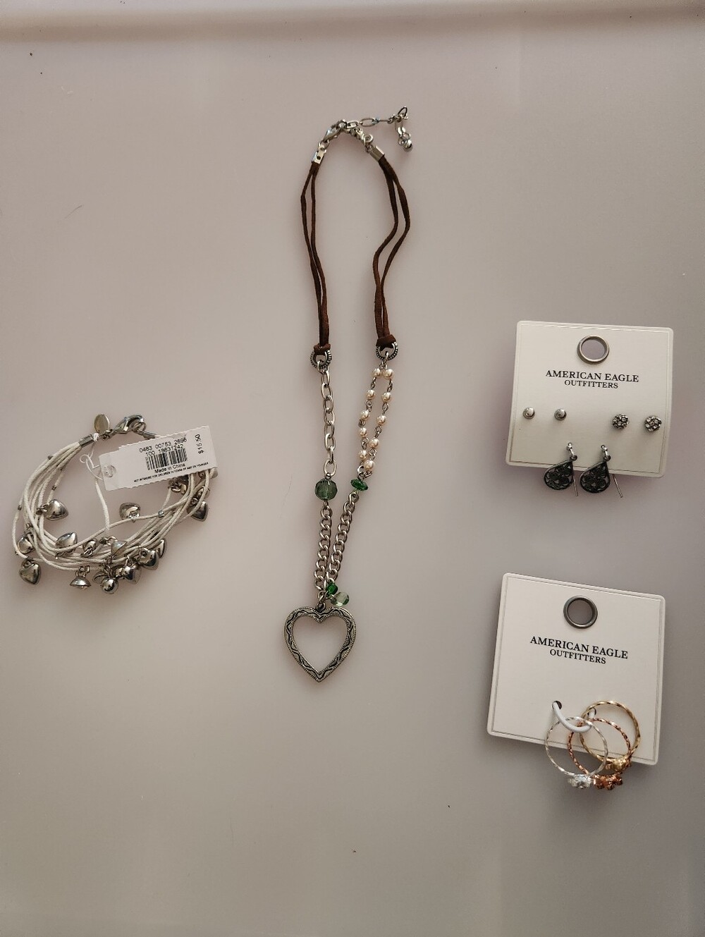 American Eagle Jewelry Bundle Necklace Earrings Bracelet New